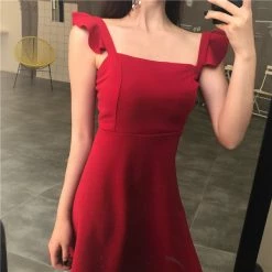 Unzzy Sexy Ruffled Suspender Dress KF50135 HOT SALE