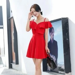 Kfashionstyle One Word Neck Strap Dress KF40038