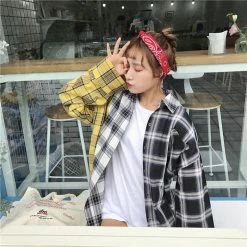 Unzzy Chic Colorblock Shirt KF9107 HOT SALE