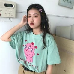 Unzzy Harajuku Three-eyed Monster Couple Tshirt KF24004 10 Unzzy Harajuku Three-eyed Monster Couple Tshirt KF24004