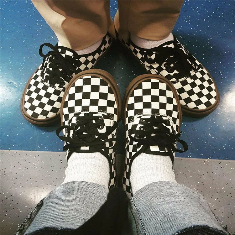 Unzzy Black And White Plaid Canvas Shoes KF90553 HOT SALE 3 Unzzy Black And White Plaid Canvas Shoes KF90553 HOT SALE