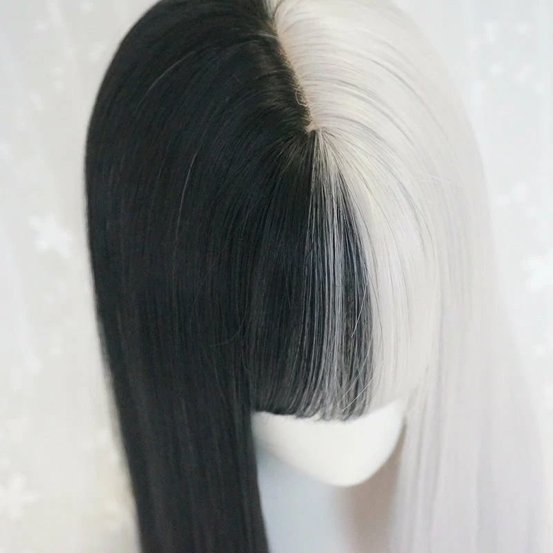 Unzzy Black And White Gradient Wig KF25004 HOT SALE 6 Unzzy Black And White Gradient Wig KF25004 HOT SALE