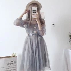 Unzzy HOT SALE Flower Mesh Dress KF9404 10 Unzzy HOT SALE Flower Mesh Dress KF9404