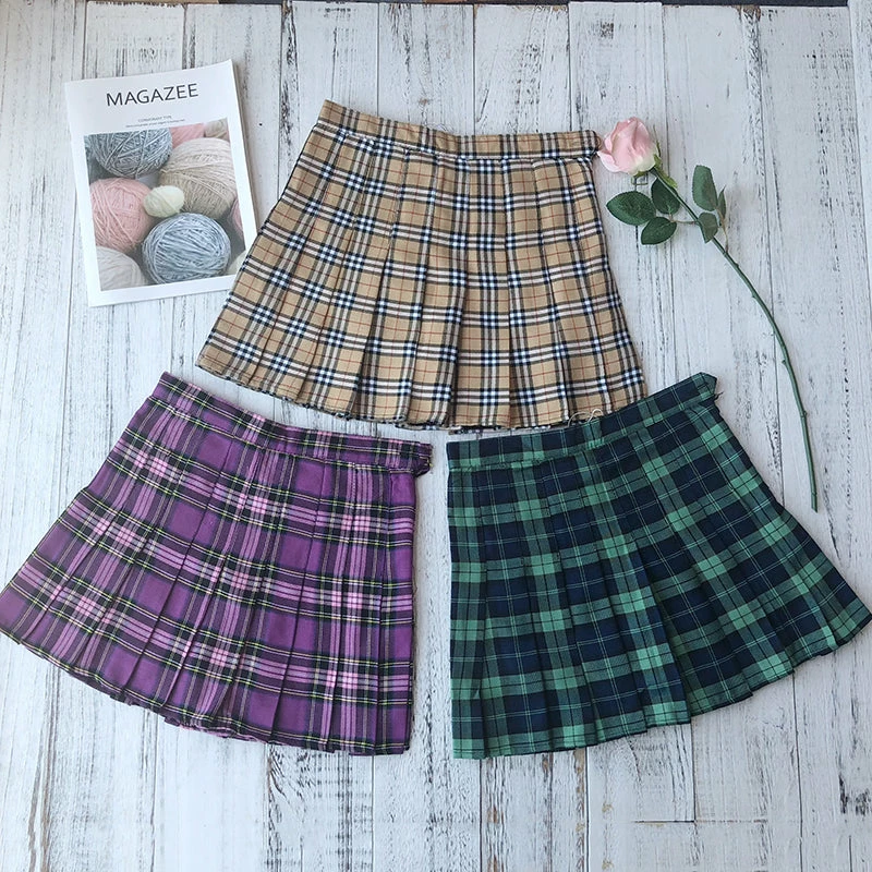 Unzzy Plaid Pleated Skirt KF90410 7 Unzzy Plaid Pleated Skirt KF90410