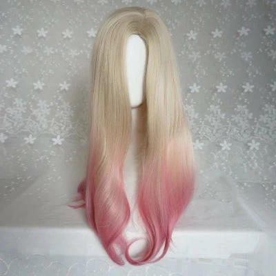 Unzzy HOT SALE Pink Gradient Big Wave Wig KF24089 7 Unzzy HOT SALE Pink Gradient Big Wave Wig KF24089