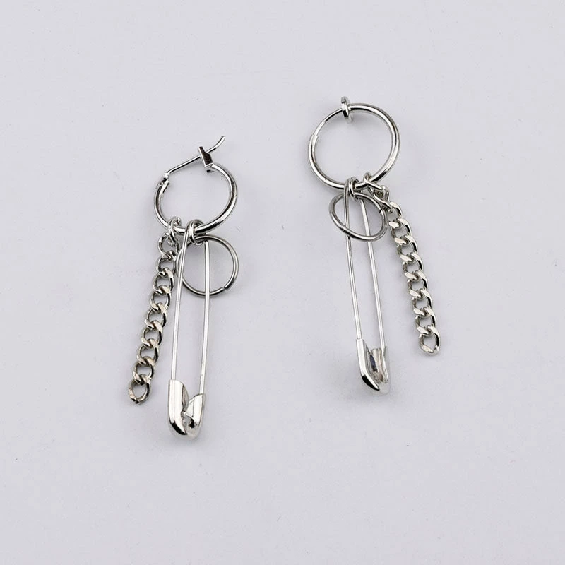 Unzzy Mino Alloy Pin Chain Earrings KF30354 3 Unzzy Mino Alloy Pin Chain Earrings KF30354