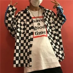 Unzzy Korean Fashion Couple Flame Shirt Coat KF2237