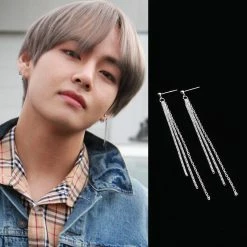 Unzzy HOT SALE BTS-V Chain Sterling Silver Earrings KF30349