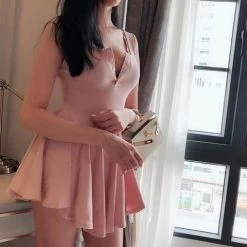 Unzzy HOT SALE Fashion V-neck One-piece Jumper Skirt KF20042