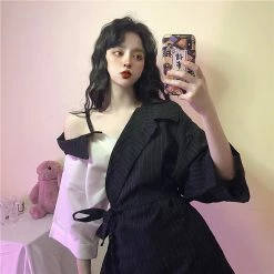 Unzzy HOT SALE Fashion Black And White Shirt KF90037