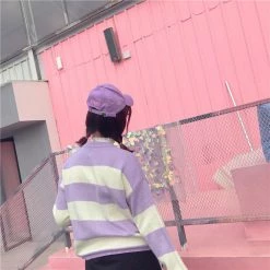 Unzzy Striped Moon Sweater KF2247 HOT SALE