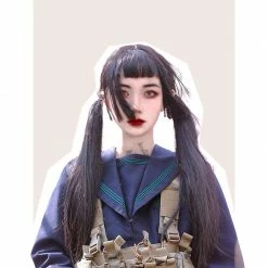 Unzzy Black Long Straight Wig KF90640