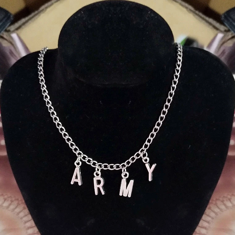 Unzzy HOT SALE "BTS" "ARMY" Necklace KF30320 2 Unzzy HOT SALE "BTS" "ARMY" Necklace KF30320