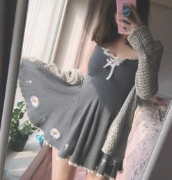 Unzzy Daisy Embroidered Dress KF81270 HOT SALE