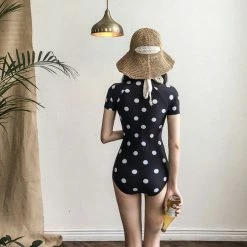 Unzzy HOT SALE Black One-piece Swimsuit KF90494