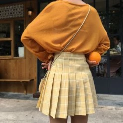 Unzzy HOT SALE High Waist Pleated Skirt KF24054