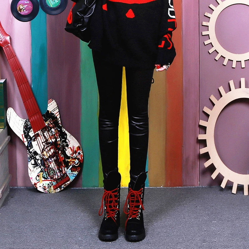 Unzzy HOT SALE Punk Strap Leather Pants KF9312 3 Unzzy HOT SALE Punk Strap Leather Pants KF9312