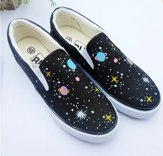 Unzzy Harajuku Galaxy Hand-Painted Canvas Shoes KF10080 3 Unzzy Harajuku Galaxy Hand-Painted Canvas Shoes KF10080