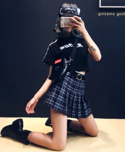 Unzzy HOT SALE Ulzzang High Waist Pleated Skirt KF24106 11 Unzzy HOT SALE Ulzzang High Waist Pleated Skirt KF24106