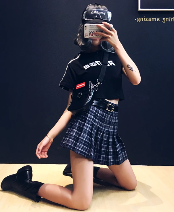 Unzzy HOT SALE Ulzzang High Waist Pleated Skirt KF24106 4 Unzzy HOT SALE Ulzzang High Waist Pleated Skirt KF24106