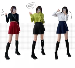 Unzzy HOT SALE Vintage Irregular Chain Pleated Skirt KF81041 13 Unzzy HOT SALE Vintage Irregular Chain Pleated Skirt KF81041