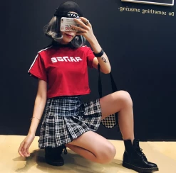 Unzzy Ulzzang High Waist Pleated Skirt KF24105 HOT SALE