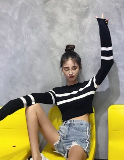 Unzzy Knit Long Sleeve Sweater KF2354 HOT SALE