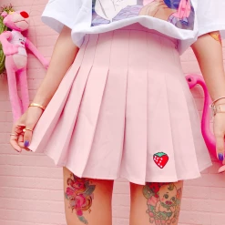 Kfashionstyles Berry Pleated Skirt KF40076