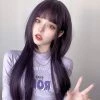 Unzzy Purple Long Straight Hair Wig KF82686