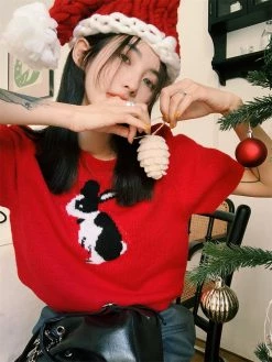 Unzzy Vintage Knit Short Sleeves KF82638