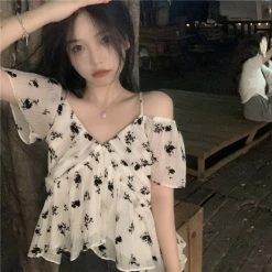 Unzzy Small Fresh Sling Strapless Top KF90138