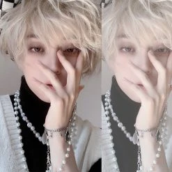 Unzzy HOT SALE White Blonde Fluffy Short Wig KF82687