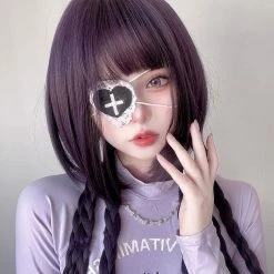 Unzzy Purple Long Straight Hair Wig KF82686