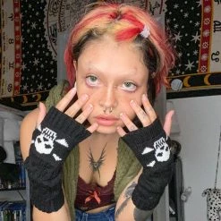 Unzzy Harajuku Dark Skull Gloves KF81818