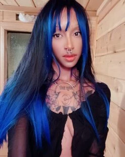 Unzzy LOLITA BLUE LONG STRAIGHT WIG KF82288 HOT SALE