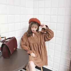 Kfashionstyle Corduroy Doll Style Dress KF40037