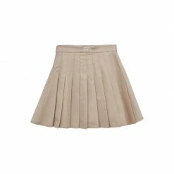 Unzzy Khaki High Waist Pleated Skirt KF90610 8 Unzzy Khaki High Waist Pleated Skirt KF90610