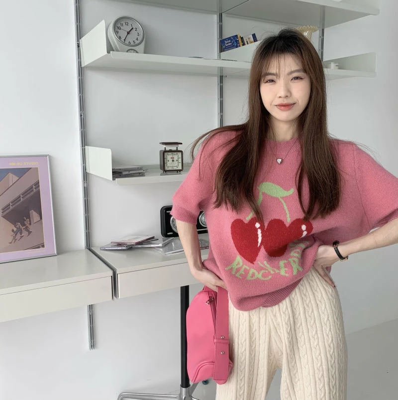 Unzzy Fruit Series Knitted Short Sleeve KF82637 HOT SALE 1 Unzzy Fruit Series Knitted Short Sleeve KF82637 HOT SALE