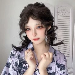 Unzzy Black Brown Long Curly Wig KF82685 HOT SALE