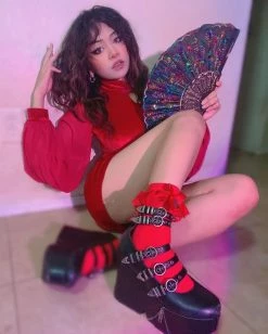 Unzzy Punk Red Cheongsam KF9385