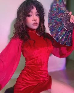 Unzzy Punk Red Cheongsam KF9385