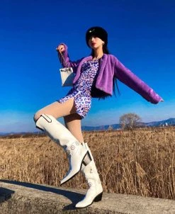 Unzzy Purple Jacket + Suspender Skirt KF9582