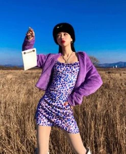 Unzzy Purple Jacket + Suspender Skirt KF9582