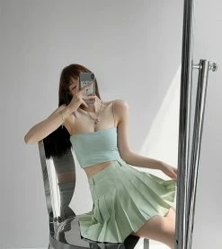 Kfashionstyles HOT SALE Solid Color High Waist Pleated KF40059