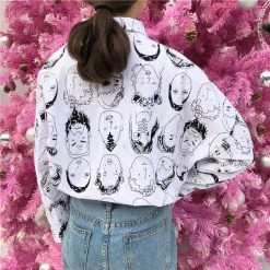 Unzzy Tops Vintage Comic Full Print Shirt KF2205