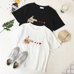 Unzzy HOT SALE Embroidered Heart T-shirt KF40110