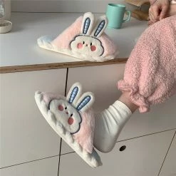 Unzzy Plush Rabbit Cotton Slippers KF82509