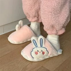 Unzzy Plush Rabbit Cotton Slippers KF82509
