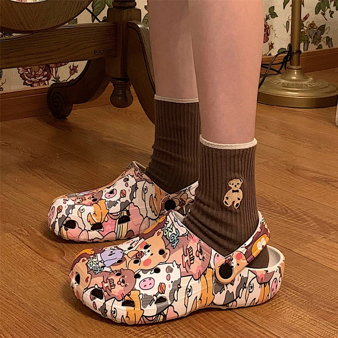 Unzzy Retro Cute Cartoon Bear Slippers KF82197 2 Unzzy Retro Cute Cartoon Bear Slippers KF82197