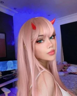 Unzzy Pink Long Straight Wig KF81215